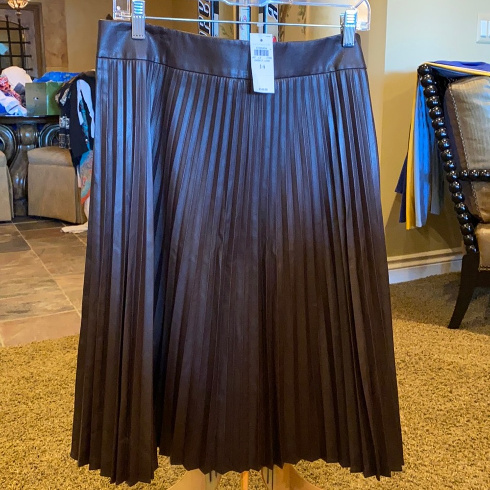 Women’s Faux Leather Pleated Skirt - Ann Taylor